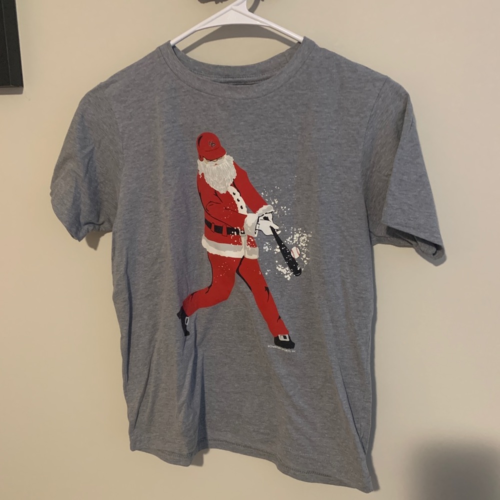 Chalk talk sports baseball Santa shirt